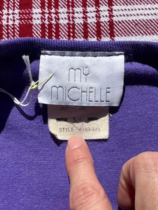 80s Purple Bodycon Heart Breaker Dress - Picture 14 of 15